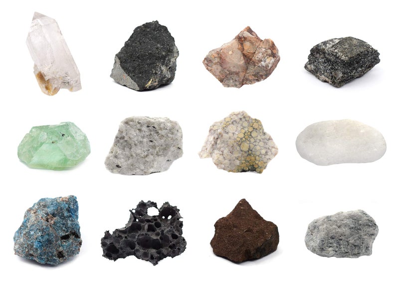 EISCO Rock & Mineral Kit, 12 Pieces - Includes Metamorphic, Igneous, Sedimentary Rocks & Minerals - 1" Specimens - Great for Geology Classrooms & Basic Field Testing Labs - Tech Cut Rocks - Image 1